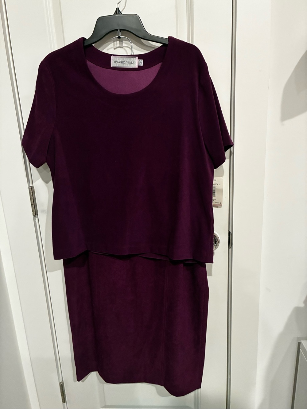 Vintage Howard Wolf Made in USA NWT 2 Pc Velour Set Purple Mismatched S 12 / 16